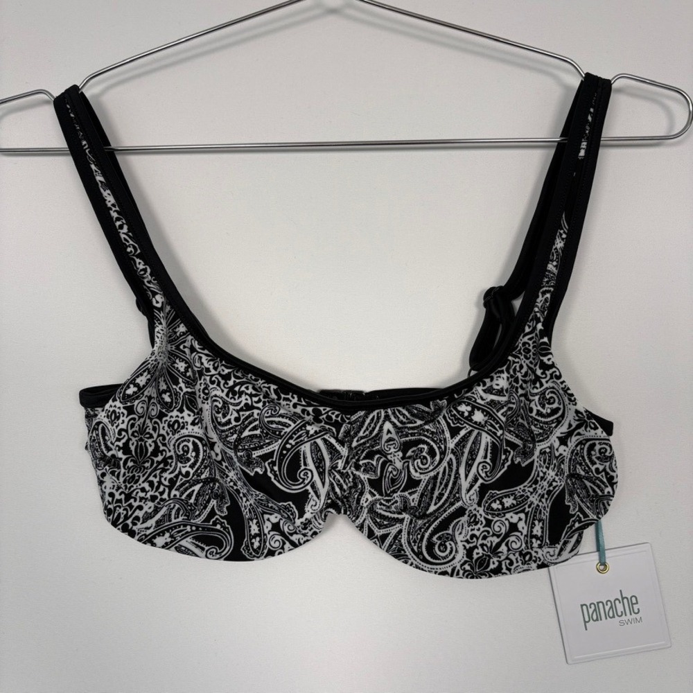 Panache Women Santorini Balconnet Bikini Top 32D Monochrome Paisley SW0942